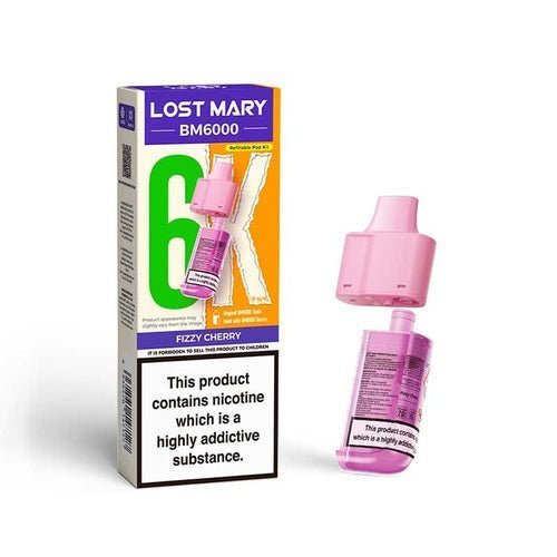 Lost Mary BM6000 Prefilled Pods Pack of 5 - Fizzy Cherry - vapeukwholesale