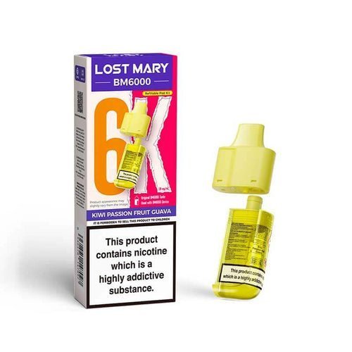 Lost Mary BM6000 Prefilled Pods Pack of 5 - Kiwi Passionfruit Guava - vapeukwholesale