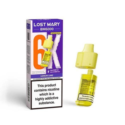 Lost Mary BM6000 Prefilled Pods Pack of 5 - Lemon Lime - vapeukwholesale
