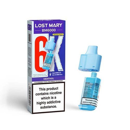 Lost Mary BM6000 Prefilled Pods Pack of 5 - Menthol - vapeukwholesale