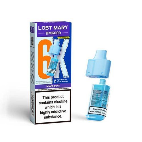 Lost Mary BM6000 Prefilled Pods Pack of 5 - Miami Mint - vapeukwholesale