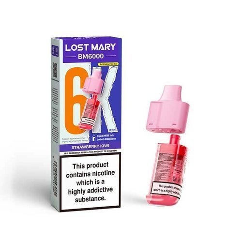 Lost Mary BM6000 Prefilled Pods Pack of 5 - Strawberry Kiwi - vapeukwholesale