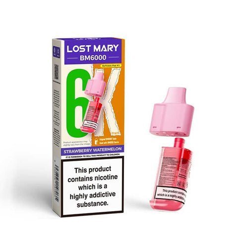Lost Mary BM6000 Prefilled Pods Pack of 5 - Strawberry Watermelon - vapeukwholesale