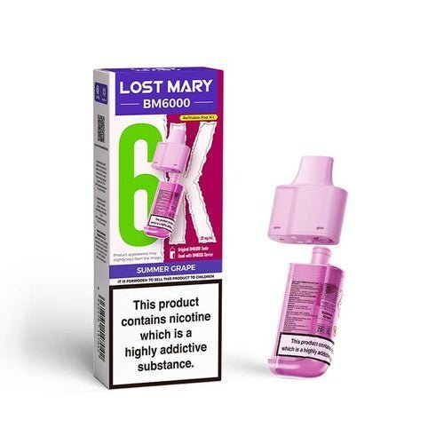 Lost Mary BM6000 Prefilled Pods Pack of 5 - Summer Grape - vapeukwholesale