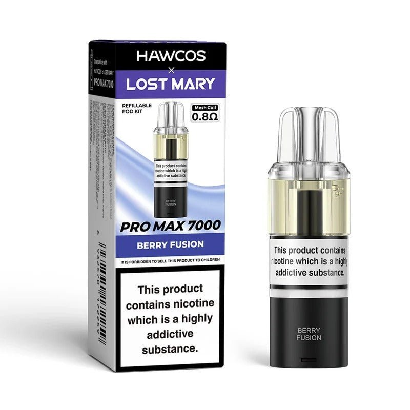 Lost Mary x Hawcos Pro Max 7000 Replacement Pods Pack of 5 - Berry Fusion - vapeukwholesale