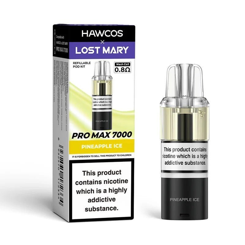 Lost Mary x Hawcos Pro Max 7000 Replacement Pods Pack of 5 - Pineapple Ice - vapeukwholesale