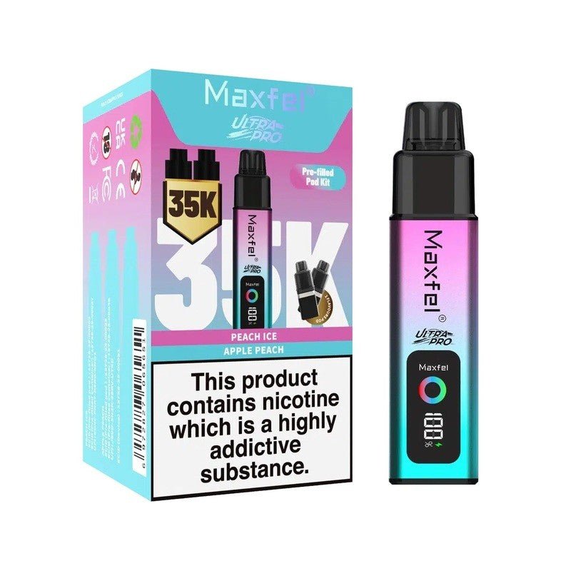 Maxfel Ultra Pro 35k Prefilled Pod Vape Kit Pack of 5 - Peach Ice / Apple Peach