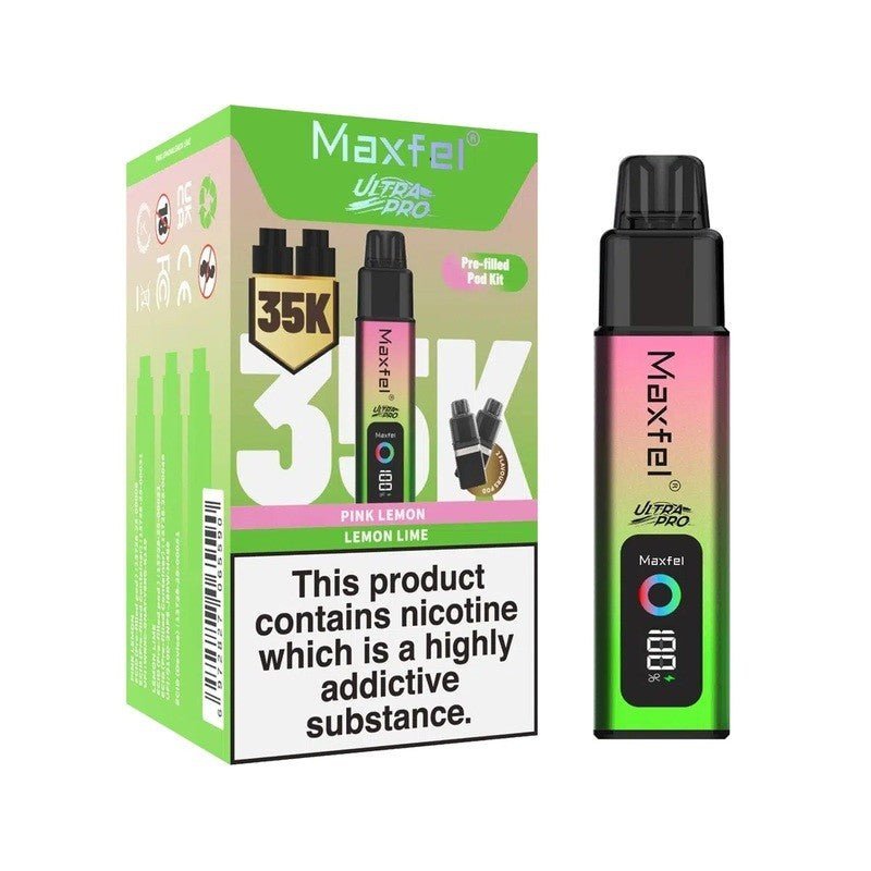 Maxfel Ultra Pro 35k Prefilled Pod Vape Kit Pack of 5 - Pink Lemon / Lemon Lime