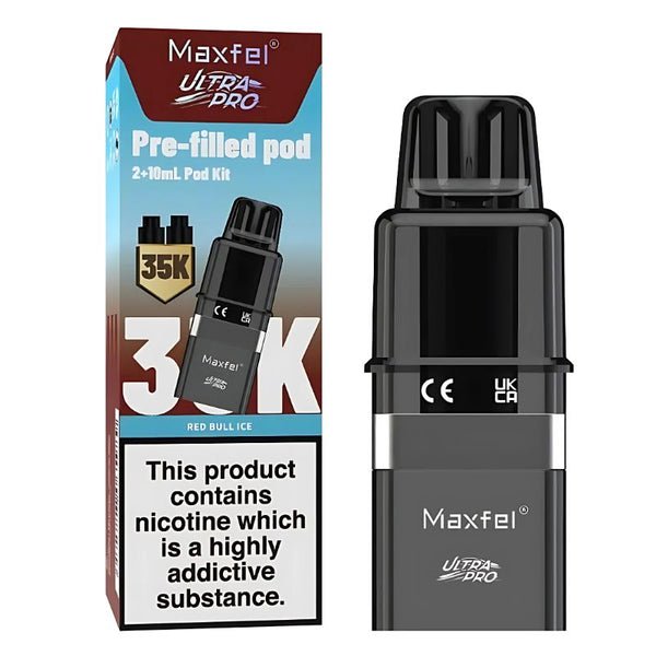 Maxfel Ultra Pro 35k Replacement Pods Pack of 5 - Red Bull Ice