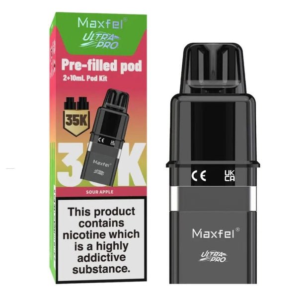 Maxfel Ultra Pro 35k Replacement Pods Pack of 5 - Sour Apple