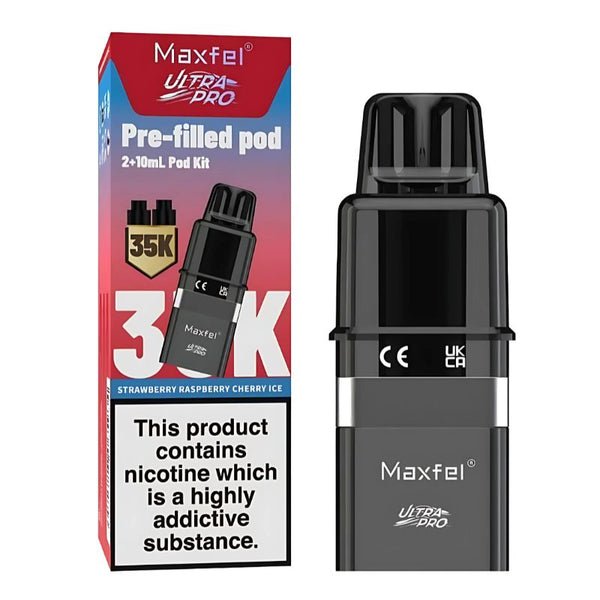 Maxfel Ultra Pro 35k Replacement Pods Pack of 5 - Strawberry Raspberry Cherry Ice