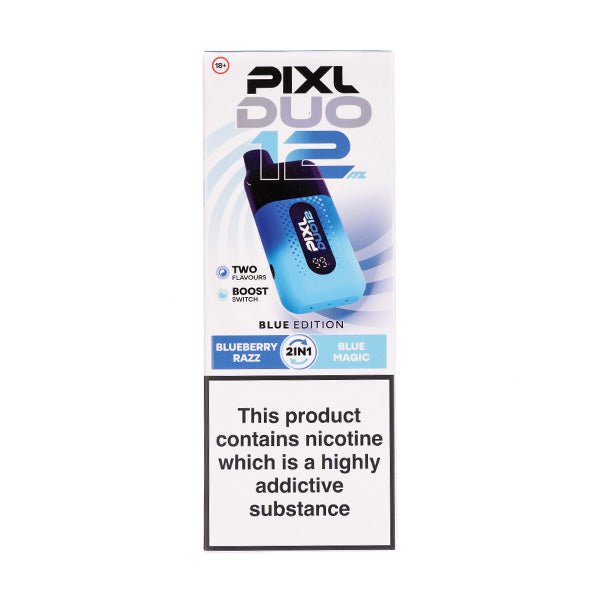 Pixl Duo 12000 Disposable Vape Box of 5 - Blue Edition - vapeukwholesale