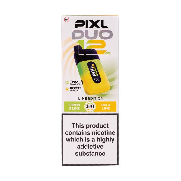 Pixl Duo 12000 Disposable Vape Box of 5 - Lime Edition - vapeukwholesale