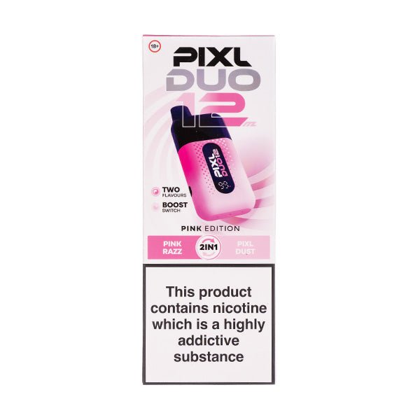 Pixl Duo 12000 Disposable Vape Box of 5 - Pink Edition - vapeukwholesale