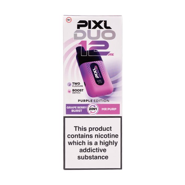 Pixl Duo 12000 Disposable Vape Box of 5 - Purple Edition - vapeukwholesale