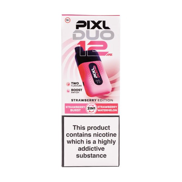 Pixl Duo 12000 Disposable Vape Box of 5 - Strawberry Edition - vapeukwholesale
