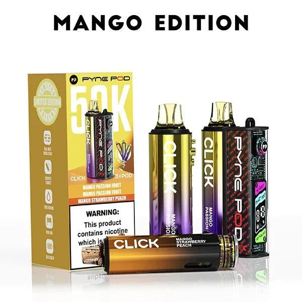 Pyne Pod Click 50k Prefilled Pod Vape Kit - Mango Edition - vapeukwholesale