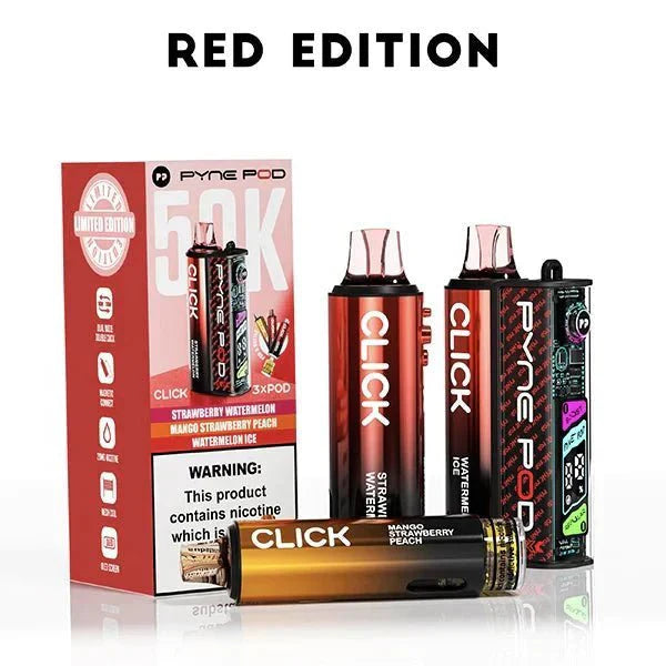 Pyne Pod Click 50k Prefilled Pod Vape Kit - Red Edition - vapeukwholesale