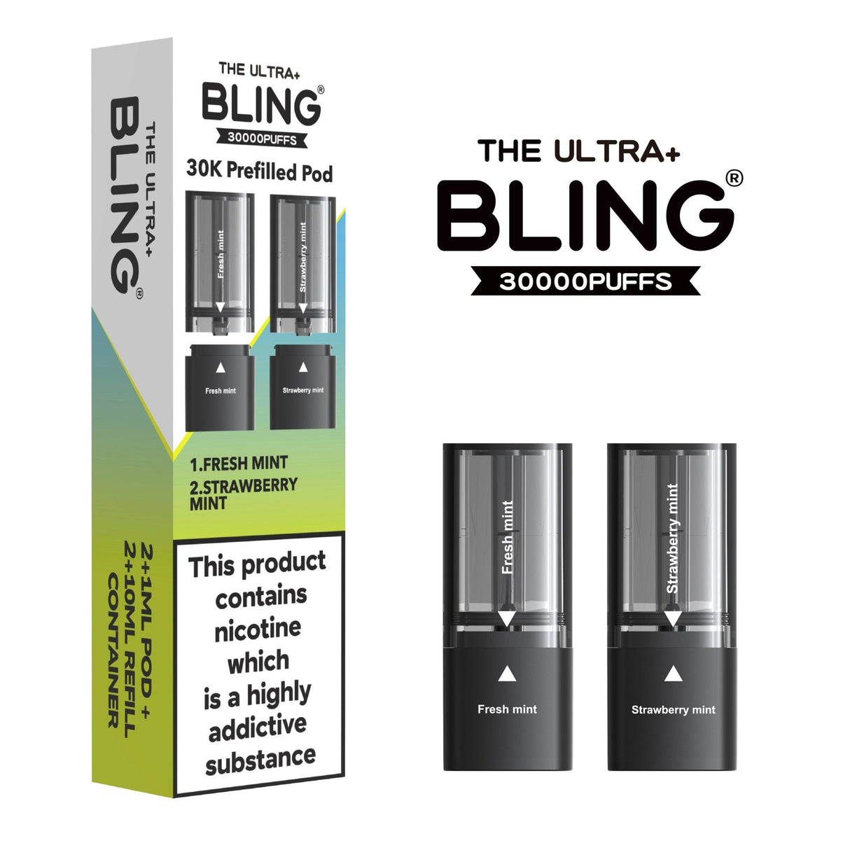The Bling Ultra Plus 30k Replacement Pods Box of 5 - Wholesale Price !