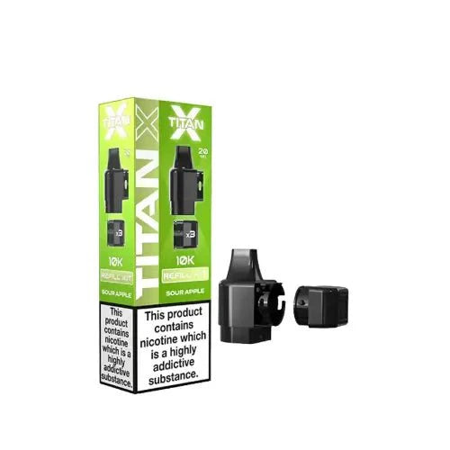 Titan X Replacement Pods Pack of 10 - Sour Apple - vapeukwholesale