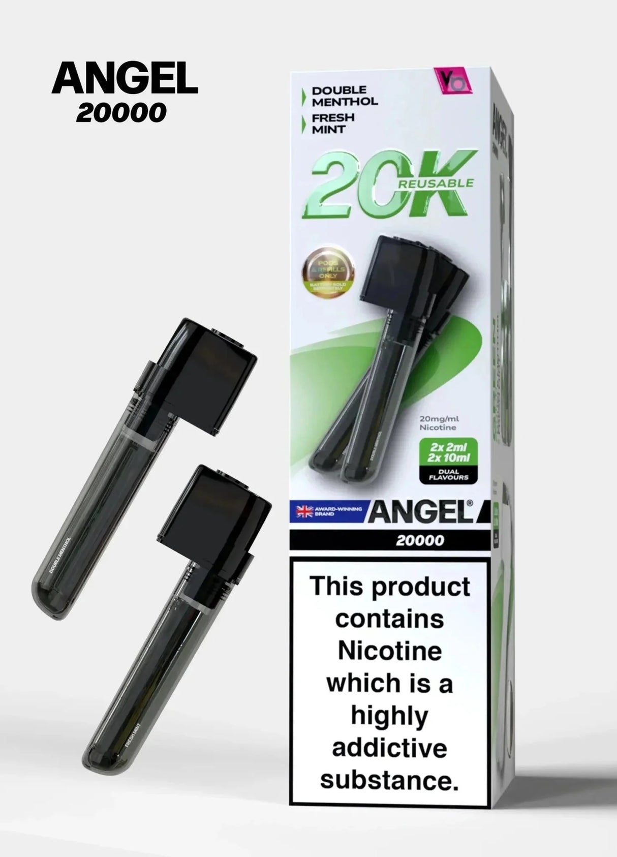 Vapes Bars Angel 20000 Prefilled Pods Box of 5 - Green Edition - vapeukwholesale