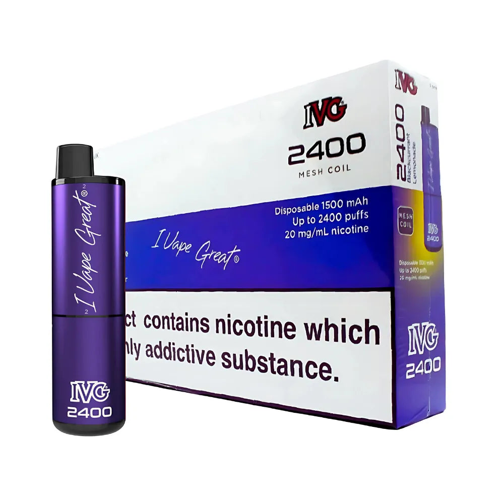 Blackcurrant Lemonade IVG 2400 Puff Disposable Vape 5 Pack