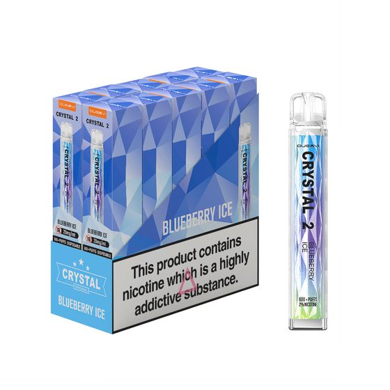 Blueberry Ice QUEVVI Crystal Bar 2 600 Puff Disposable Vape 10 Pack