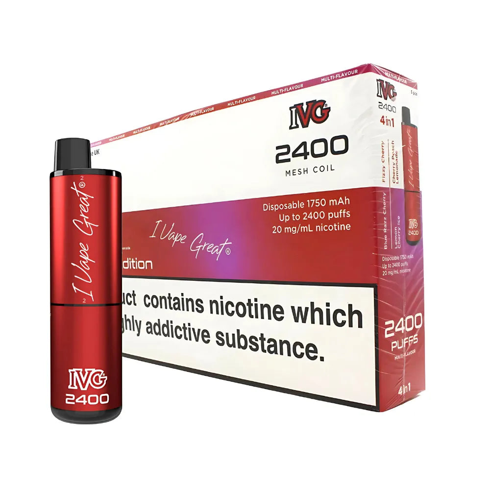 Cherry Edition IVG 2400 Puff Disposable Vape 5 Pack