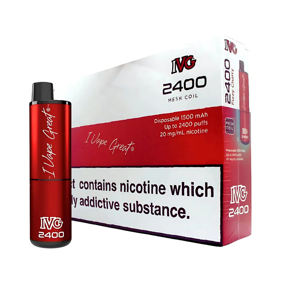 Fizzy Cherry IVG 2400 Puff Disposable Vape 5 Pack