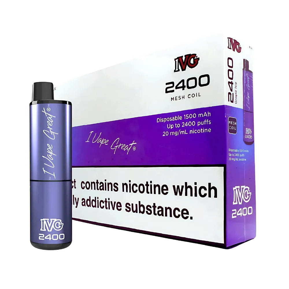 Grape Ice IVG 2400 Puff Disposable Vape 5 Pack