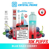 Aura Bar 10000 Disposable Vape By Crystal Prime - Pack of 5 - Blue Razz Cherry - vapeukwholesale