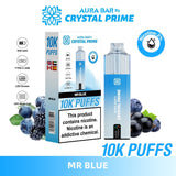 Aura Bar 10000 Disposable Vape By Crystal Prime - Pack of 5 - Mr Blue - vapeukwholesale