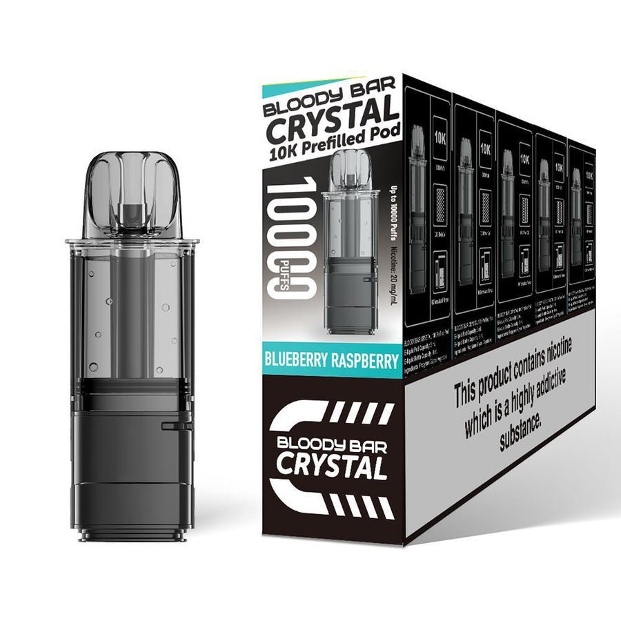 Bloody Bar Crystal 10000 Replacement Pods - Pack of 5 - Blueberry Raspberry - vapeukwholesale
