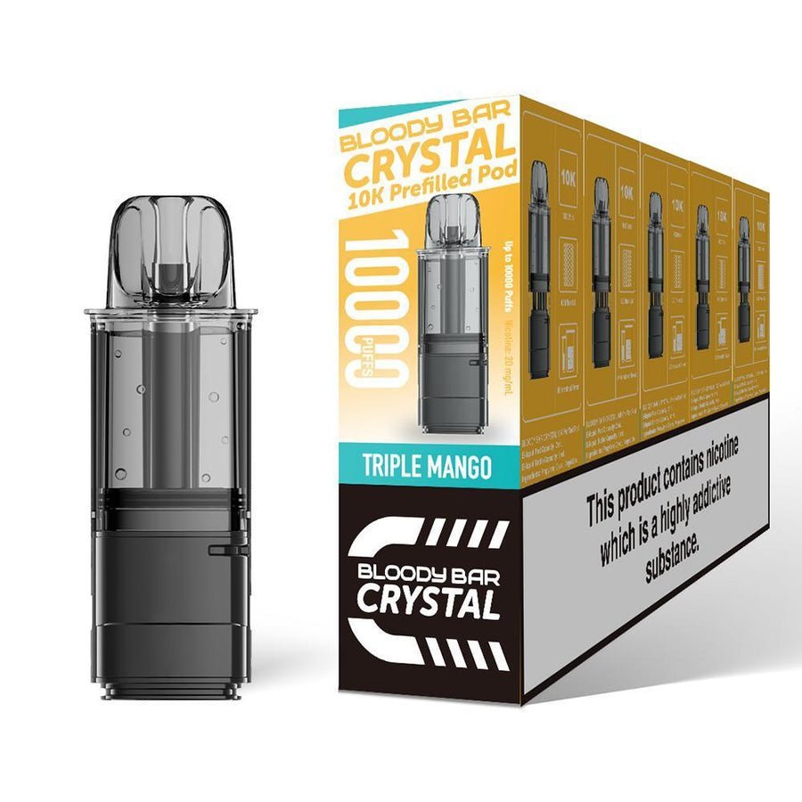 Bloody Bar Crystal 10000 Replacement Pods - Pack of 5 - Triple Mango - vapeukwholesale