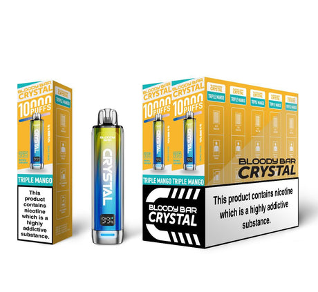 Bloody Bar Crystal 10k Disposable Vape Box of 5 - Triple Mango - vapeukwholesale
