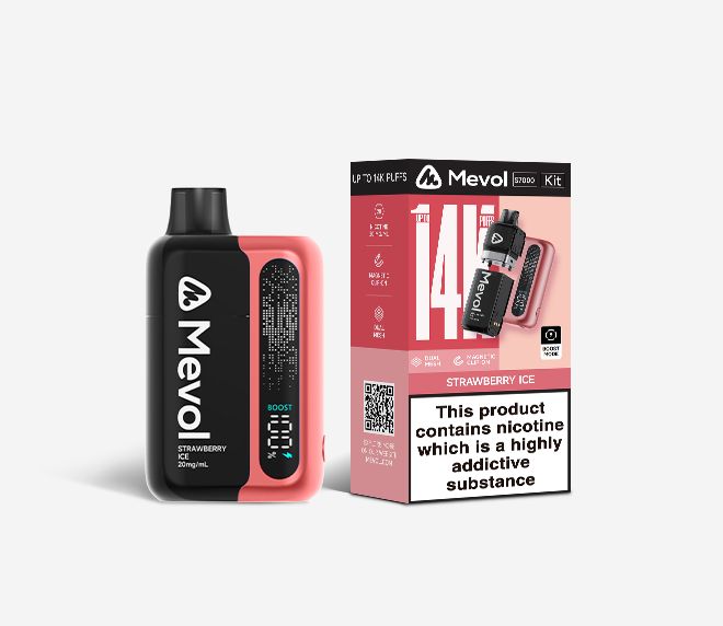 bulk wholesale Mevol S7000 Prefilled Pod Kit - 14k Puffs Box of 5 - Strawberry Ice