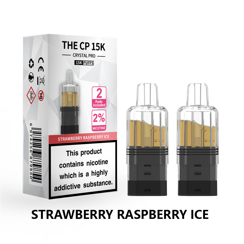 bulk wholesale The Crystal Pro CP 15k Replacement Pods Box of 5 - Strawberry Raspberry Ice