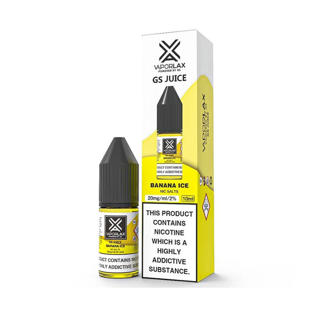 bulk wholesale Vaporlax Nic Salt 10ml E Liquids Box of 10 - Banana Ice