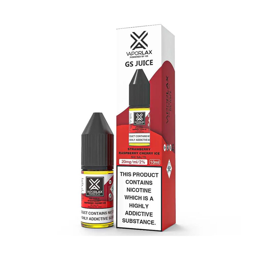 bulk wholesale Vaporlax Nic Salt 10ml E Liquids Box of 10 - Strawberry Raspberry Cherry Ice