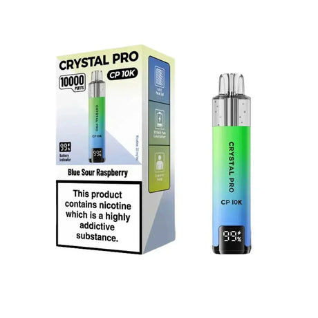 Crystal Pro CP10000 Prefilled Pod Kit Box of 5 - Blue Sour Raspberry - vapeukwholesale