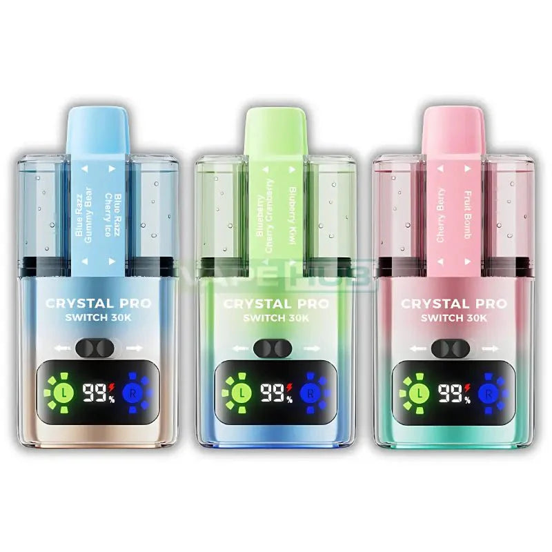 Crystal Pro Switch 30k Prefilled Pod Vape Kit - Pack of 5 - Blueberry Cotton Candy/Raspberry Cotton Candy - vapeukwholesale