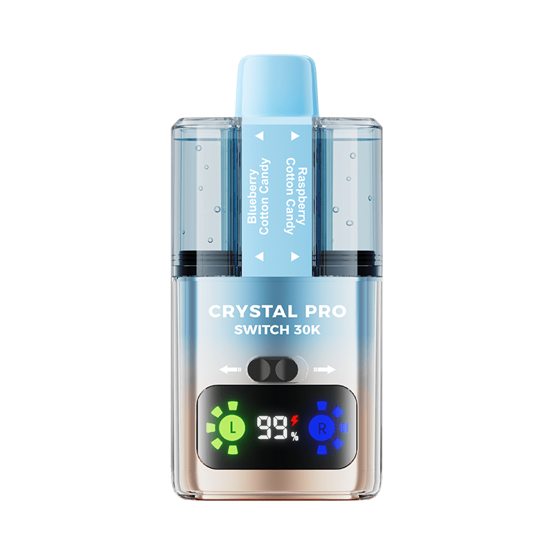Crystal Pro Switch 30k Prefilled Pod Vape Kit Pack of 5 - Blueberry Cotton Candy/Raspberry Cotton Candy - vapeukwholesale