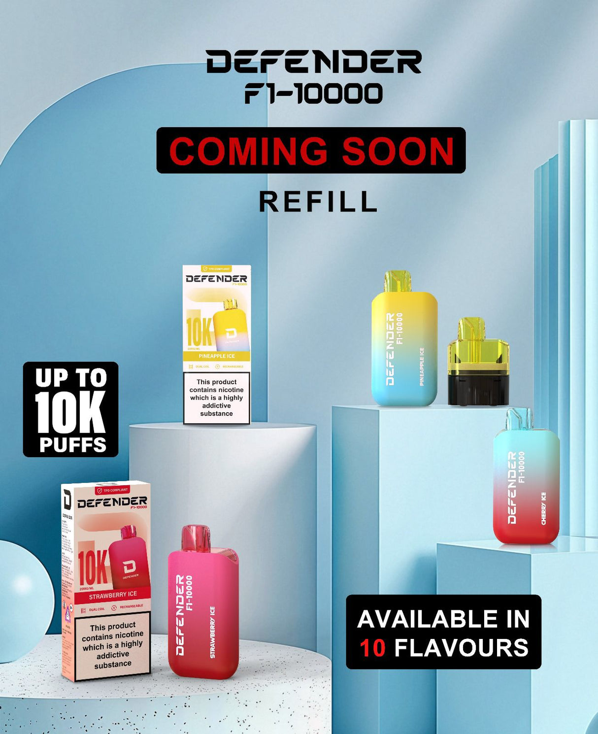 Defender F1 - 10000 Prefilled Pod Vape Kit ( Box of 5 ) - Blue Fusion - vapeukwholesale
