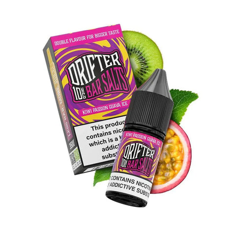 bulk wholesale Drifter Bar Nic Salt 10ml E - Liquid Box of 12 - Kiwi Passionfruit Guava