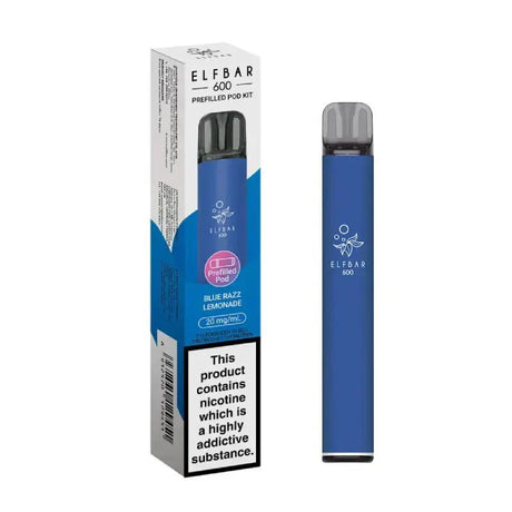 Elf Bar 600 Prefilled Pod Kit Box of 10 - Blue Razz Lemonade - vapeukwholesale
