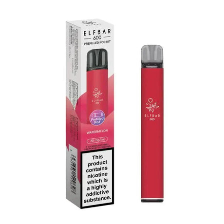Elf Bar 600 Prefilled Pod Kit Box of 10 - Watermelon - vapeukwholesale