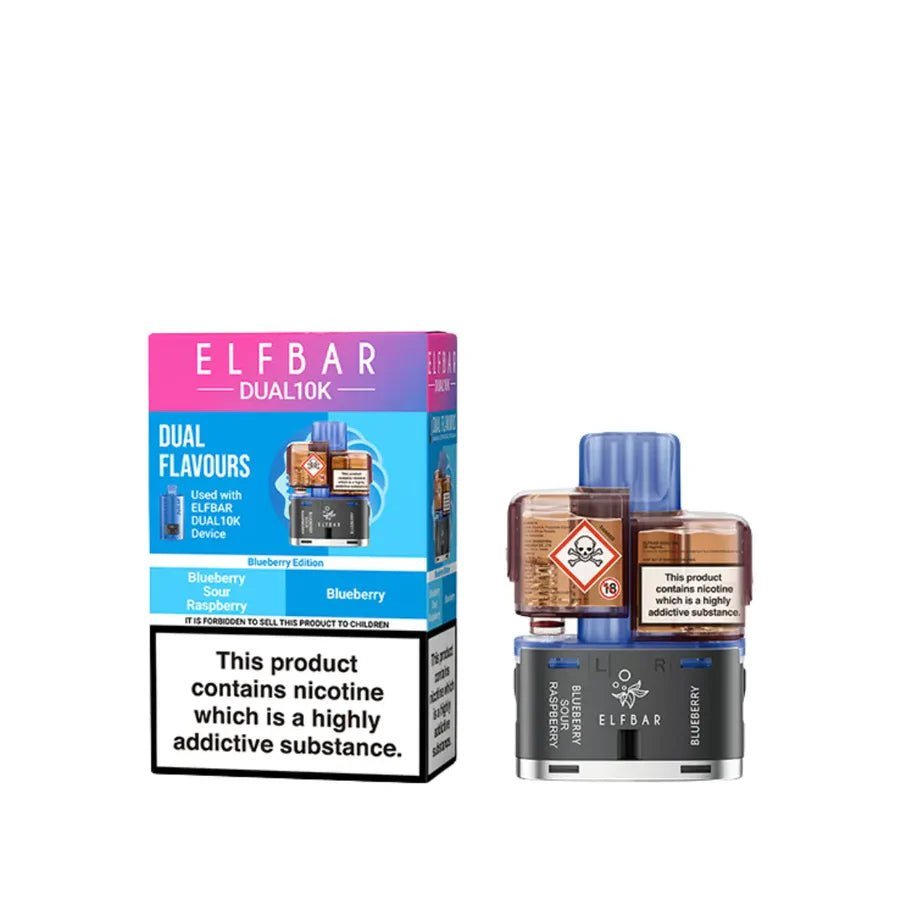 Elf Bar Dual 10K Replacement Pods Box of 5 - Blueberry Edition - vapeukwholesale