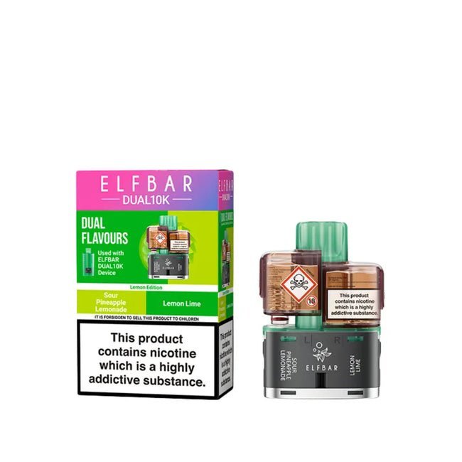 Elf Bar Dual 10K Replacement Pods Box of 5 - Lemon Edition - vapeukwholesale