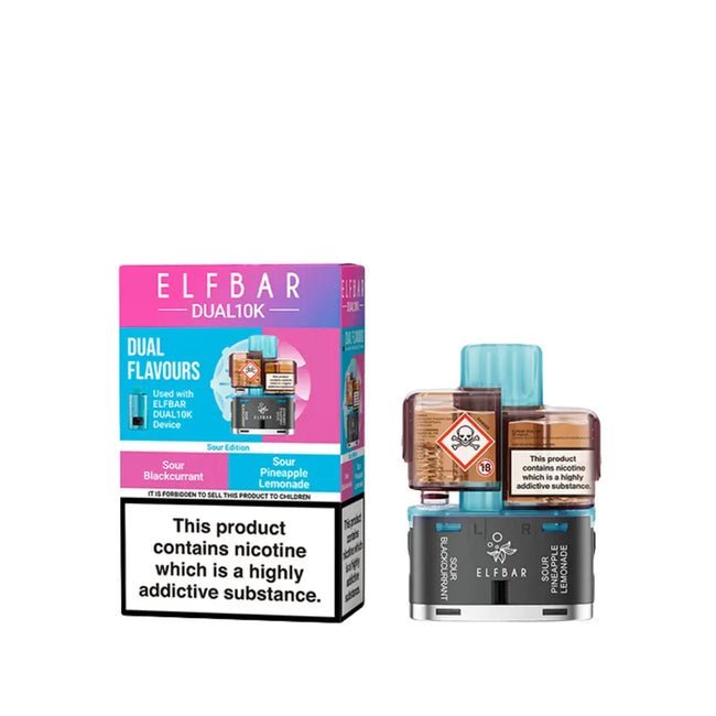 Elf Bar Dual 10K Replacement Pods Box of 5 - Sour Edition - vapeukwholesale