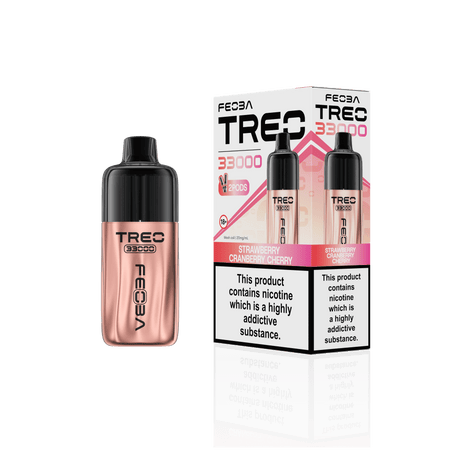 Feoba Treo 33k Prefilled Pod Vape Kit Box of 5 Strawberry Cranberry Cherry